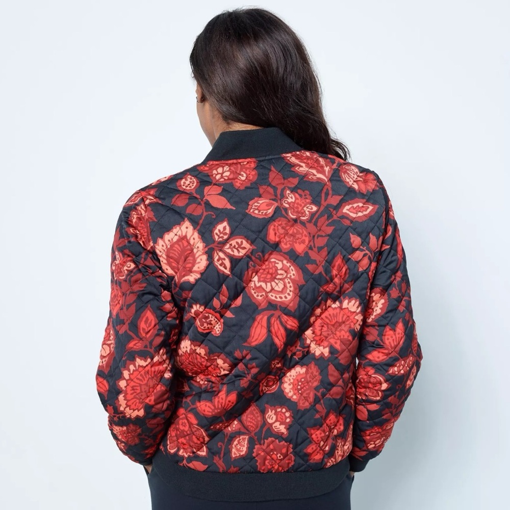 NWOT J Jason Wu Floral Quilted Woven Bomber Jacket Size 3X Red Black NEW - Picture 2 of 9